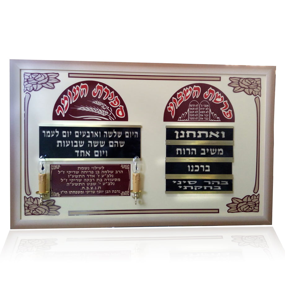 שלט הנצחה פרשת השבוע וספירת העומר