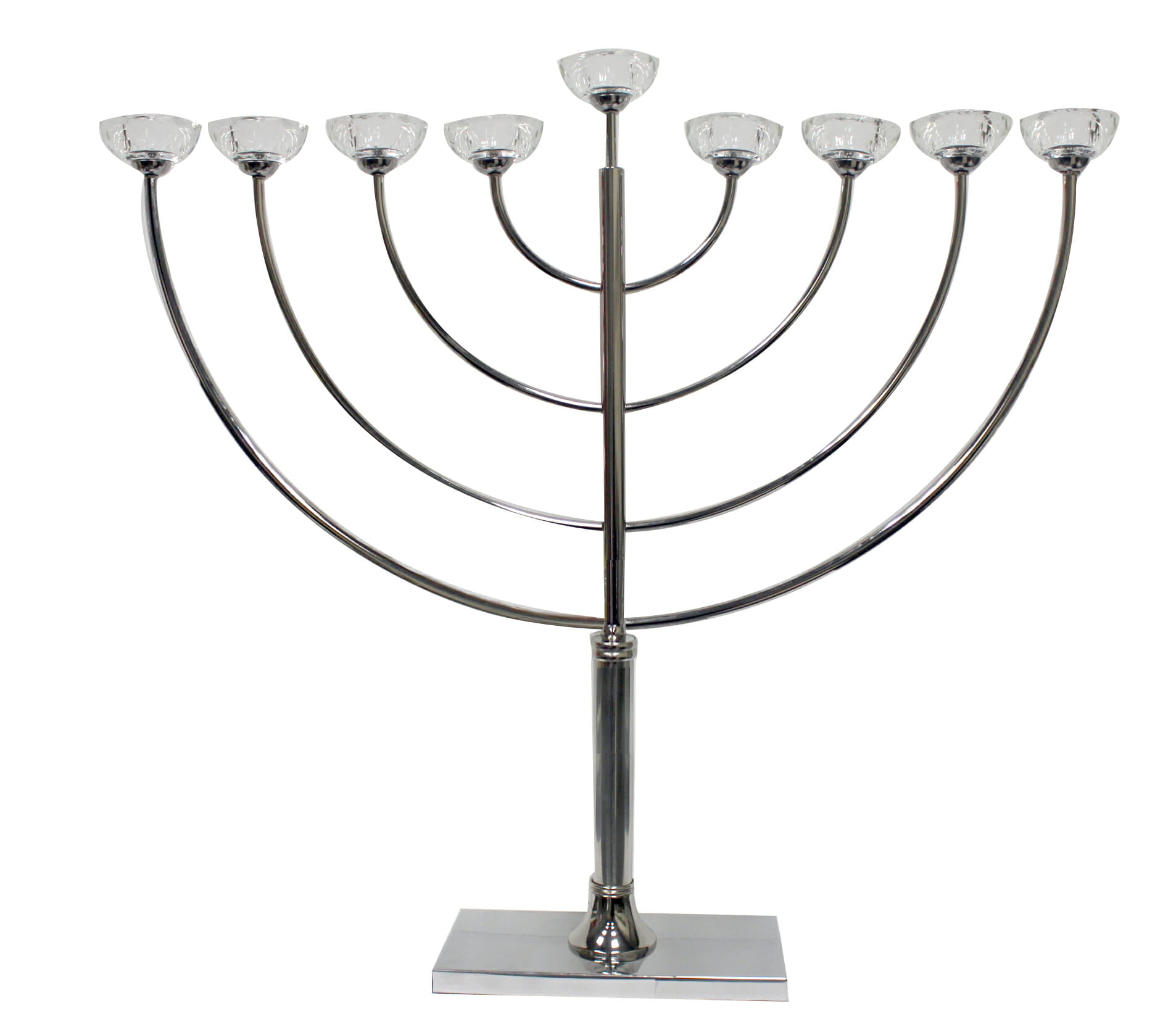 חנוכיה גדולה מתכת עם ראשי קריסטל
